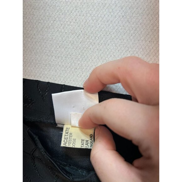 Perliza Women's A Line Formal Skirt 12 Lightweight Flat Front Black Floral Print - Picture 5 of 13